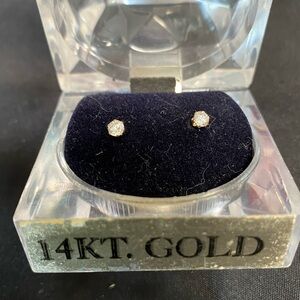 1/8 Natural Diamond Stud Earring 14k Gold Earrings